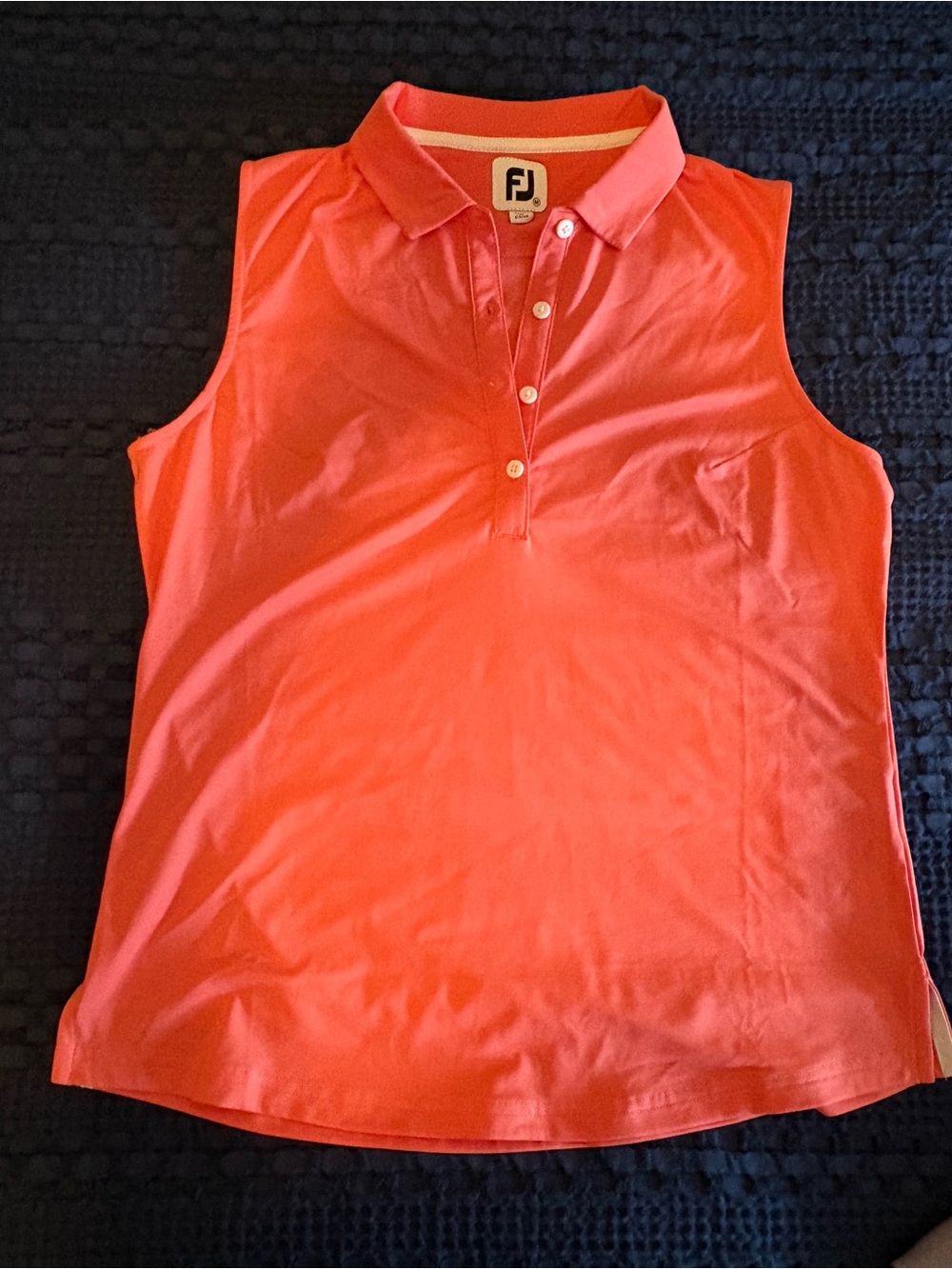 FootJoy Coral-Red Sleeveless Polo Top